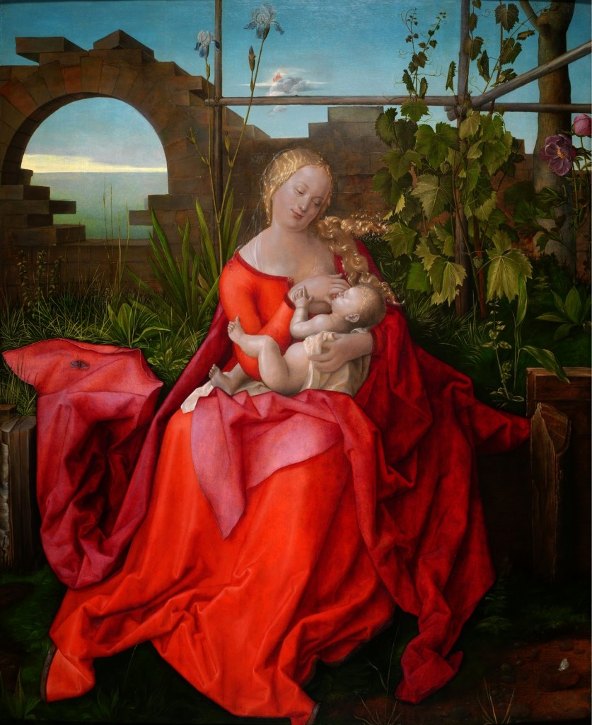 La Vergine e il Bambino (La Madonna con l’iris) dipinto di Albrecht Durer (1471-1528) 