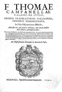 Philosophia sensibus demonstrata, 1591- frontespizio (Archivio ILIESI CNR)