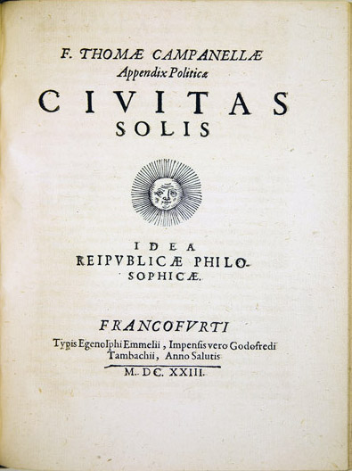 Civitas Solis, 1623 – frontespizio (Archivio ILIESI CNR)